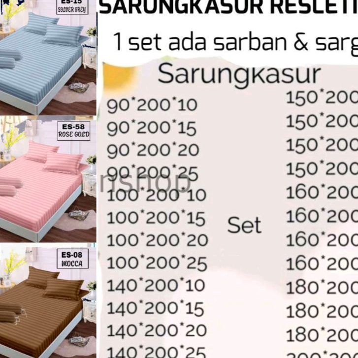SARUNGKASUR SPREI RESLETING 1 SET ( SUDAH ADA SARBAN & SARGUL  ) SESUAI DESKRIPSI