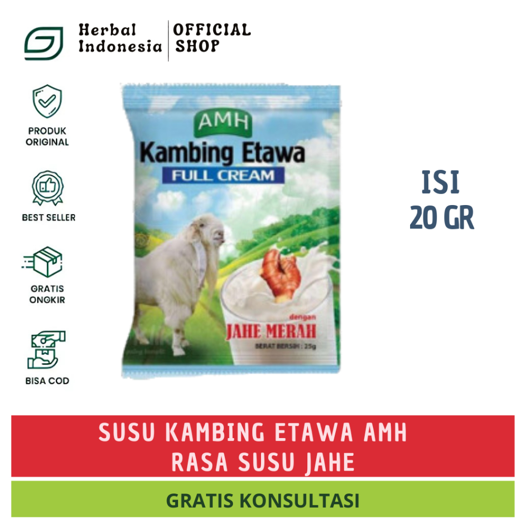 

Susu Kambing Etawa Full Cream AMH (Sachet) dengan Jahe Merah