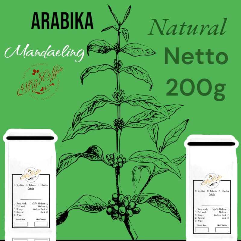 

biji kopi roasted arabika spesialty mandaeling natural 200g