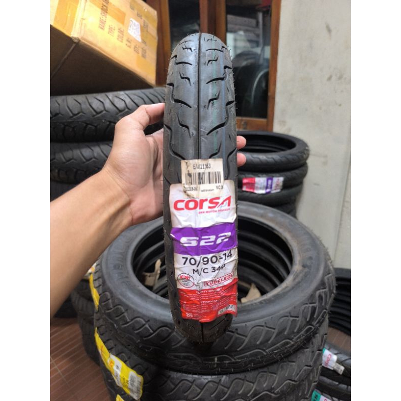 BAN CORSA 70/90-14 TUBELESS S22 TAHUN MUDA UNTUK MIO KARBU MIO J MIO SOUL GT