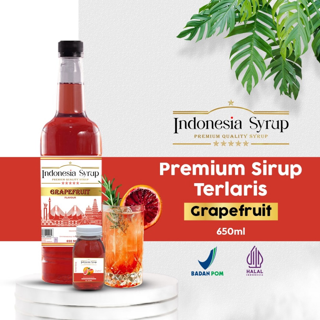 

Sirup Premium Rasa Grapefruit Minuman Sirop Flavoured Syrup Halal BPOM 650 ml Indonesia Syrup Omura Powder