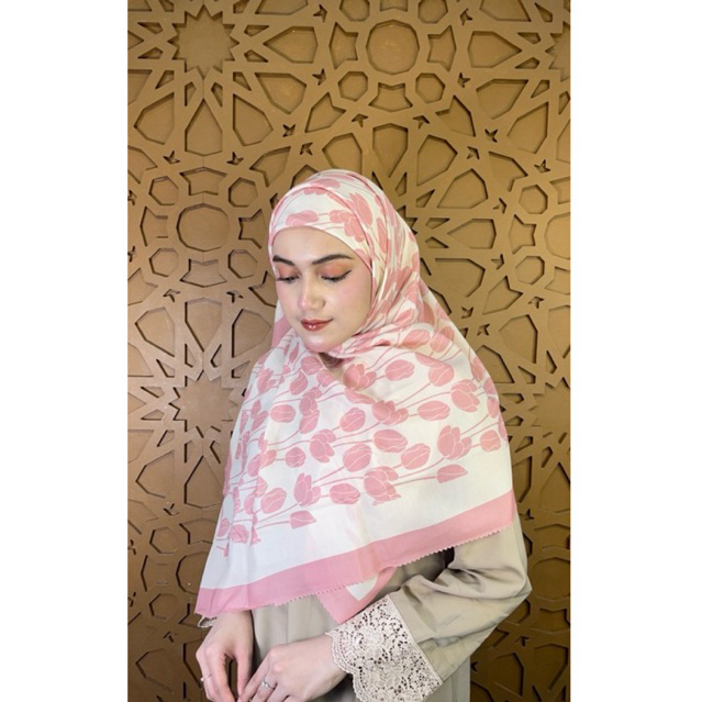 New hijab segi4 motif syari jumbo jazila