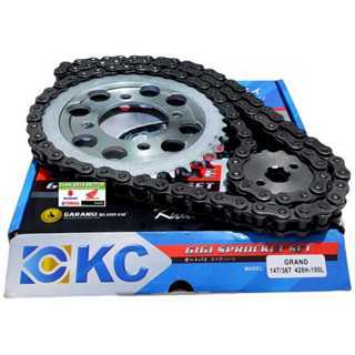 KC Gear set Girset Grand Legenda Prima Star 36T 428H-100L rantai hitam GearSet Honda Grand SSS Model