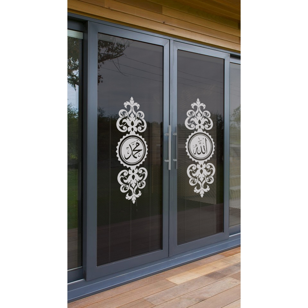 Stiker kaca kaligrafi untuk kaca jendela kaca pintu