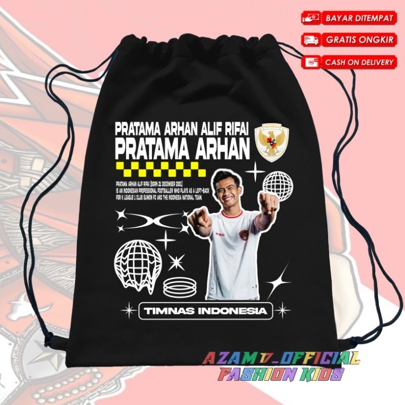 BISA COD TAS SERUT STRING BAG ANAK PRATAMA ARHAN PEMAIN TIMNAS INDONESIA / TAS RANSEL SERUT ANAK PEM