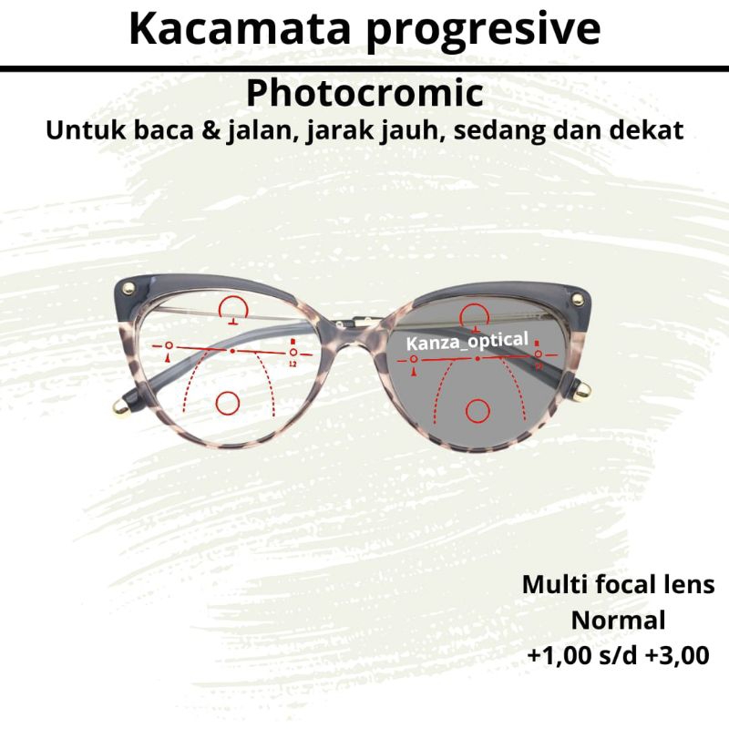 kacamata progresif photocromic baca dan jalan wanita kacamata cat eye wanita 93308