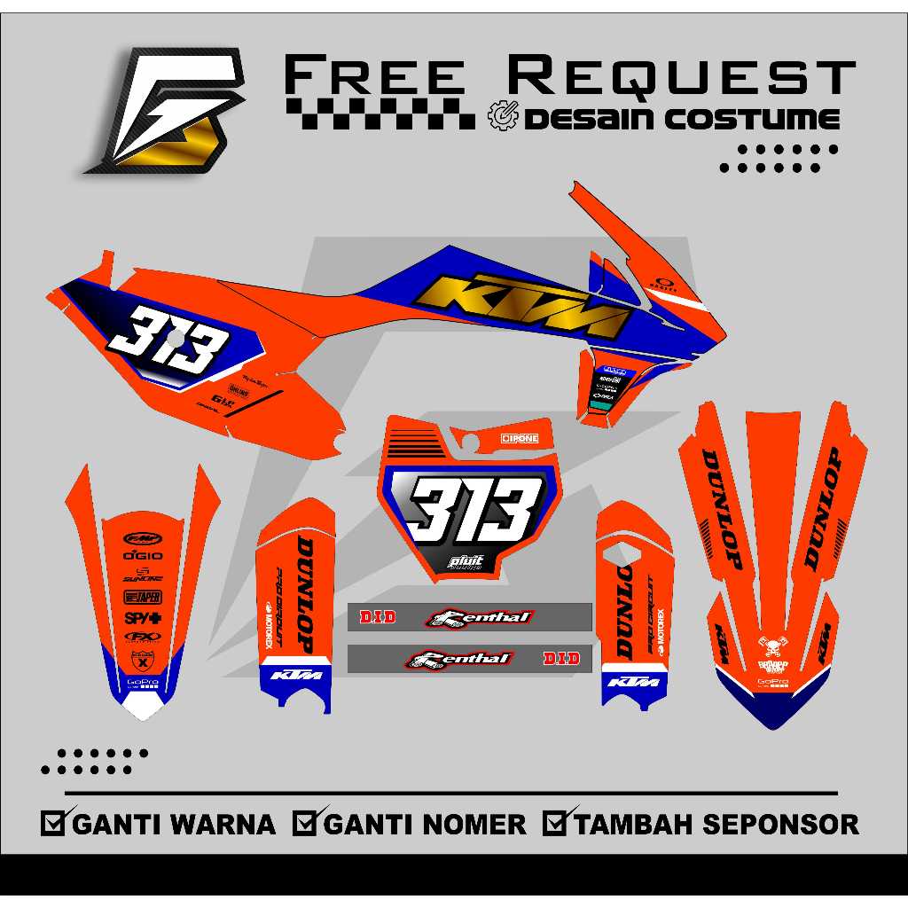 DECAL STICKER KTM 85 2020 DECAL STIKER KTM 85 2020 FULL BODY FREE COSTUME DESIGN