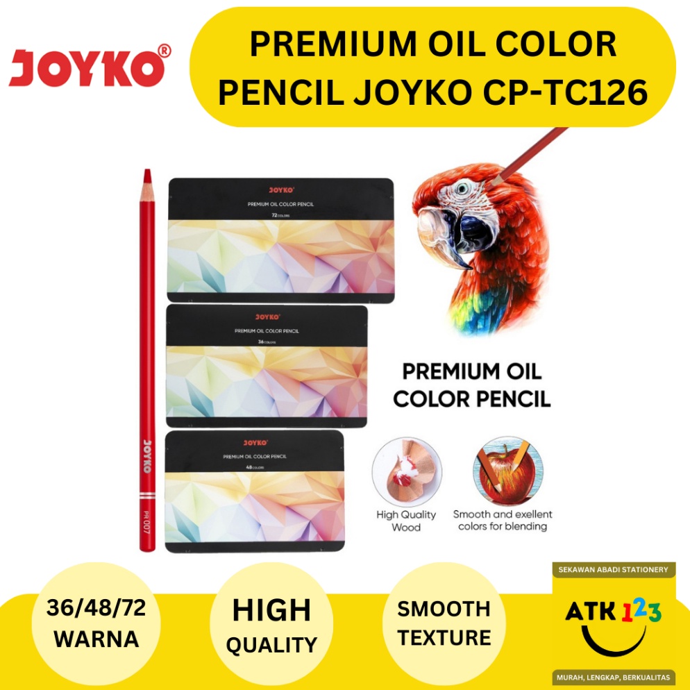 

KODE T38V Premium Oil Color Pencil Pensil Warna Joyko CPTC126 36 48 72