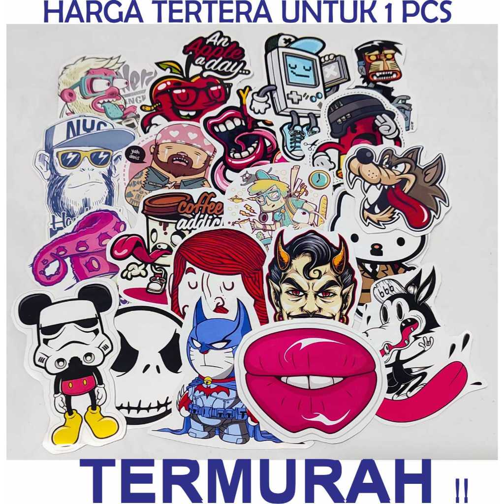

Sticker Logo Brand Stiker Aesthetic skateboard streetwear Aksesoris Motor Laptop Hp Anti Air