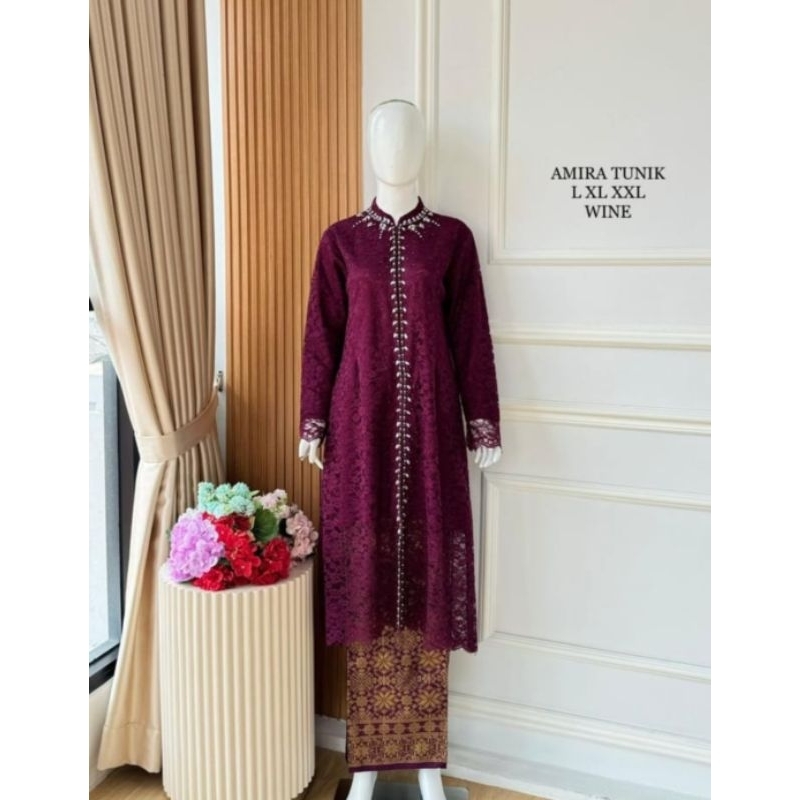 stelan kebaya amira tunik / kebaya jumbo / kebaya pesta / kebaya brokat