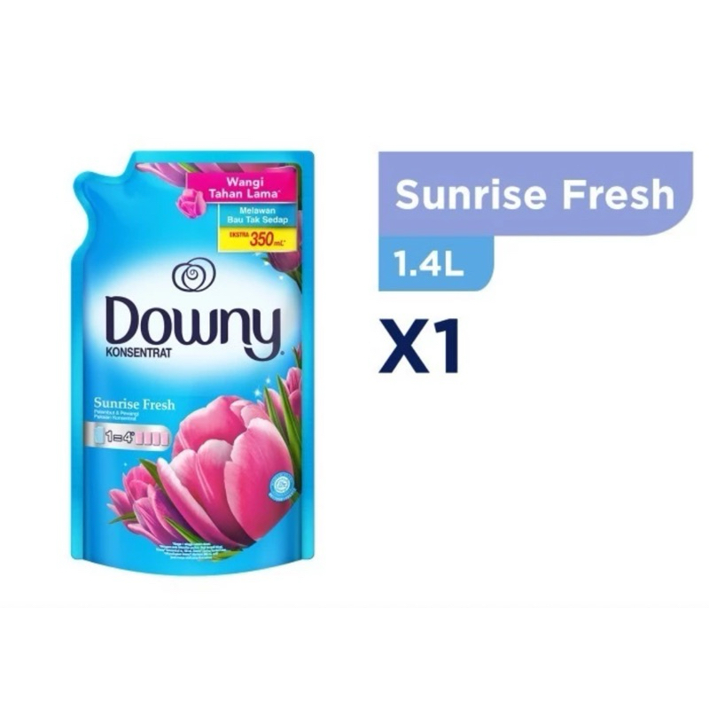 DOWNY 1,4 LITER PEWANGI PELEMBUT PAKAIAN SUNRISE FRESH BIRU REFILL ORIGINAL TERMURAH SURABAYA