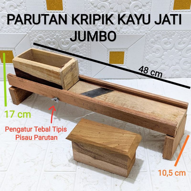 PARUTAN KERIPIK / BAWANG / TEMPE/ UBI / PISANG DLL BAHAN KAYU JATI UKURAN JUMBO PANJANG 48 CM