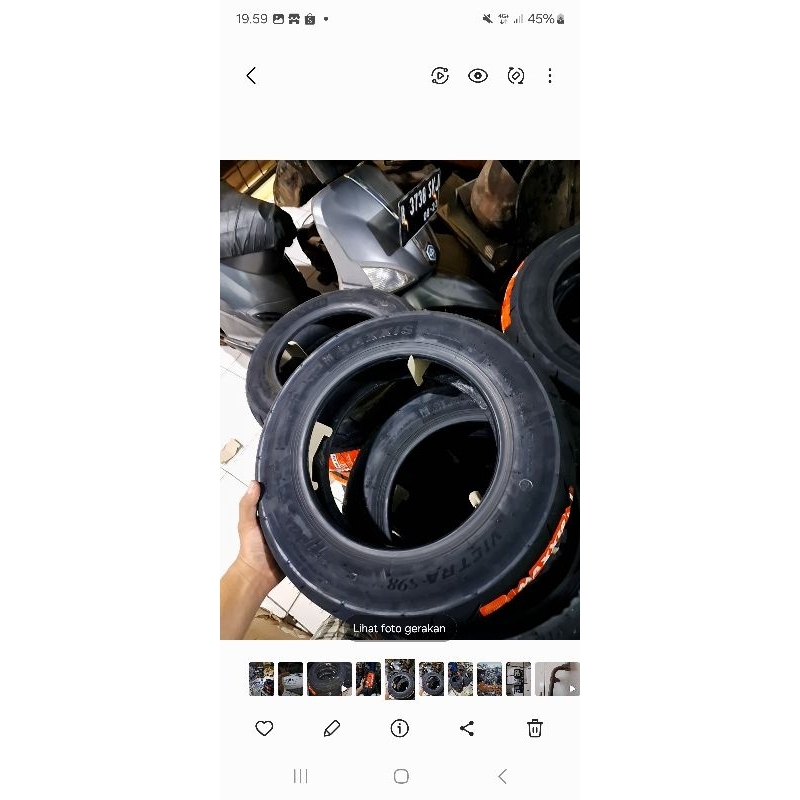 Sepasang ban tubless maxxis ring 10 350/10 baru produksi 2024 untuk vespa px sprint excel exclusive 