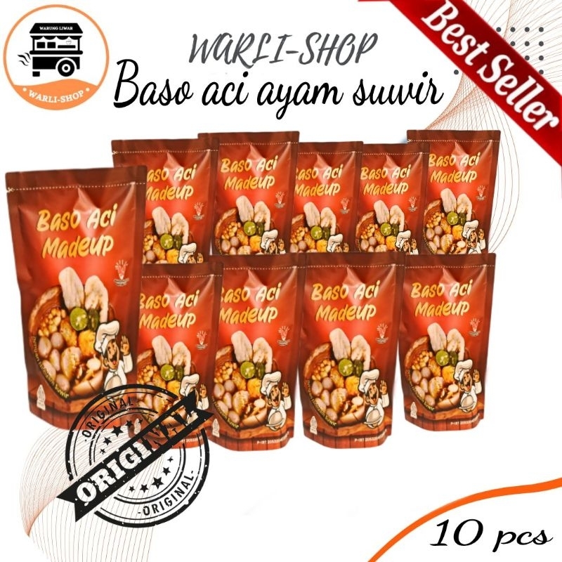 

paket 10 pcs (bungkus) baso aci ayam suwir baso aci instan baso aci chili oil baso aci ayam suir baso aci cili oil boci viral boci madep baso aci premium
