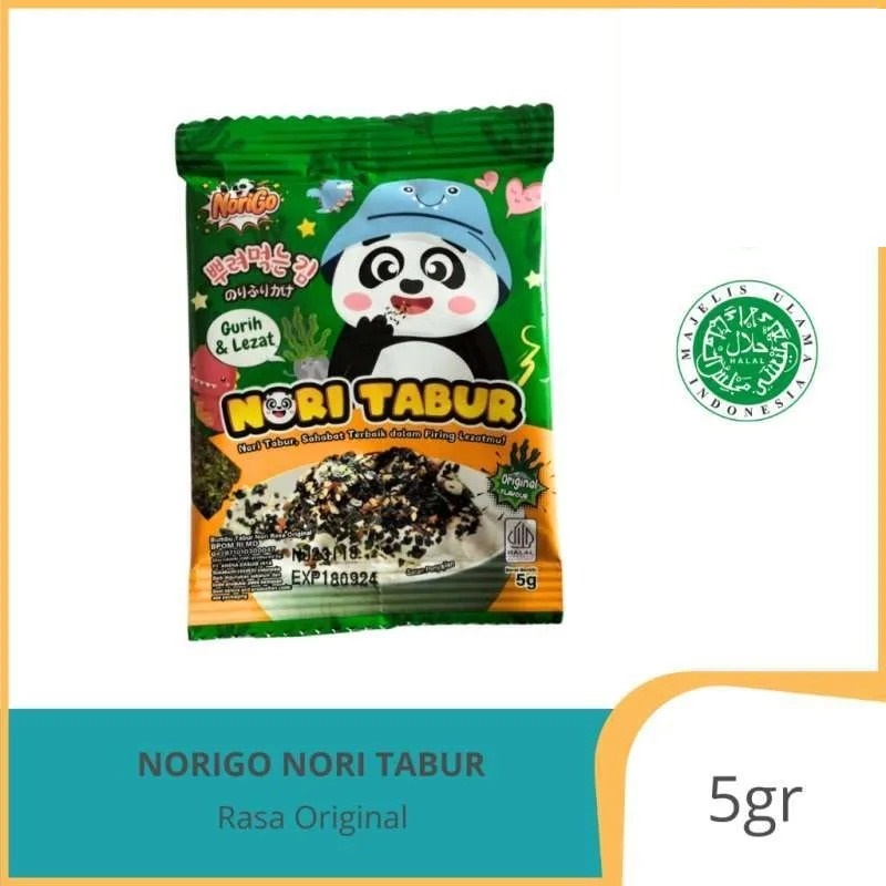 

Norigo Nori Tabur Rumput Laut Panggang Sachet 5gr Halal, rasa original