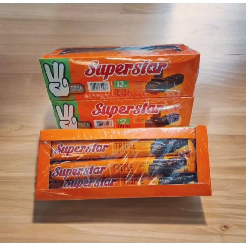 

superstar, wafer coklat, 1 box isi 20 pcs