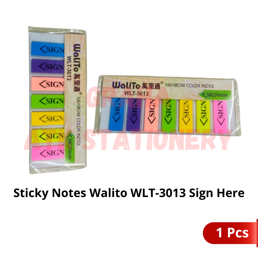 

[1 Pcs] Memo Sticky Note Walito WLT-3013 Sign Here / Kertas Memo Stick Note Walito WLT-3013 Sign Here