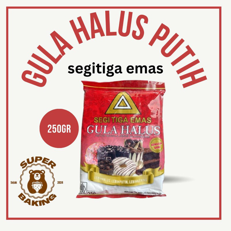 

Gula Halus Putih SEGITIGA EMAS 250gram Murah