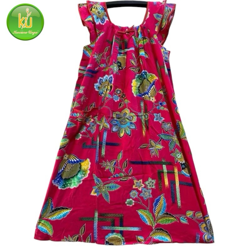 Daster Yukensi Ori Batik Kencana Ungu Label Biru Motif Bunga Terbaru Non Busui Seksi Cantik Jumbo Ld