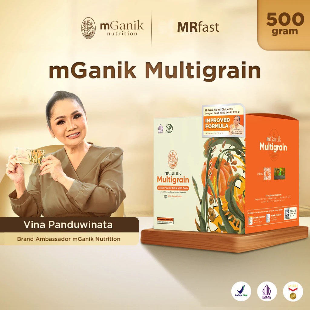 

Mganik Multigrain Nutrisi Harian Diabetes Mengatasi Gula Darah Tinggi original 1 box isi 20 sachet