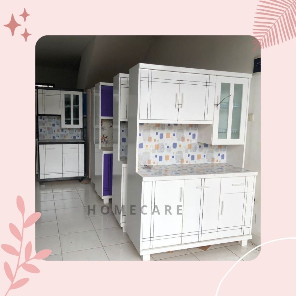 Lemari Sayur / Lemari Dapur / Rak Piring Teakblock Cat Duco 2 Pintu, 3 Pintu, 4 Pintu