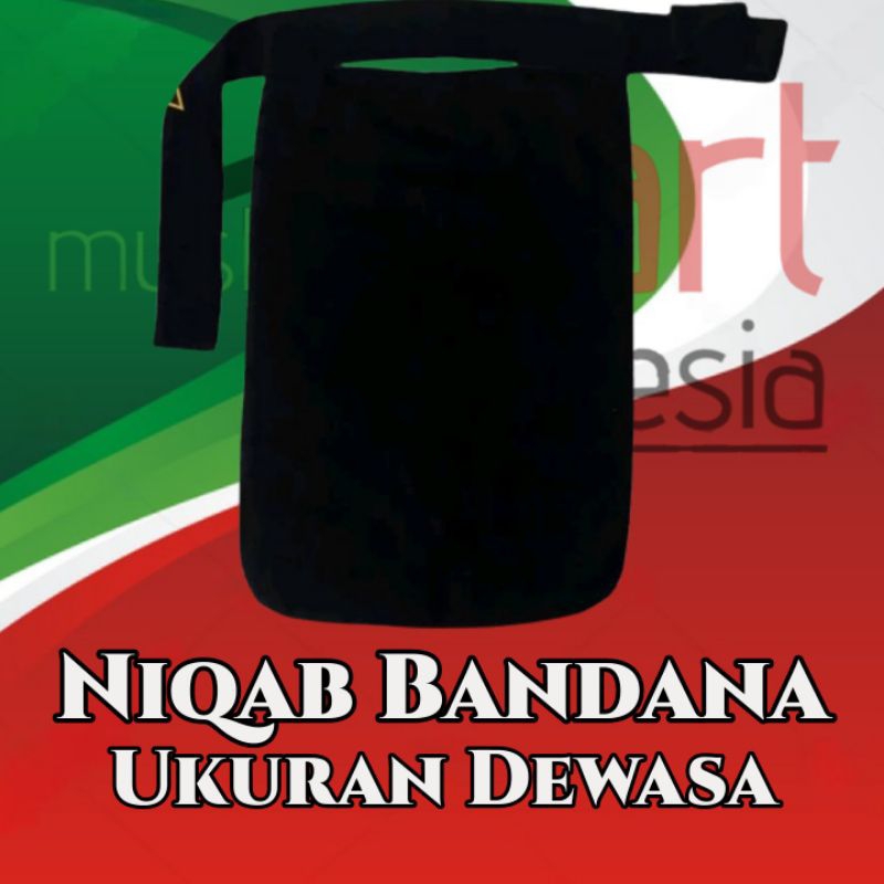 Cadar / Khimar Niqob Model Bandana Warna Hitam
