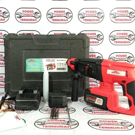

Cordless Drill SDS PLUS 18mm WIPRO W-6018 / Bor Baterai Rotary Hammer