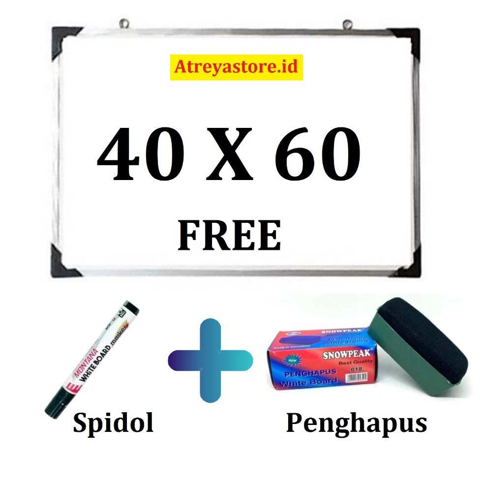 

ART H7X7 Papan Tulis Spidol dan Kapur Whiteboard Blackboard Ukuran 4X6 FREE SPIDOL DAN PENGHAPUS