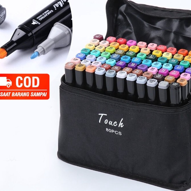 

KF7 COD Spidol Stabilo 128 Warna Dual Side Fine Art Brush Pen Animation Marker Set Sketsa