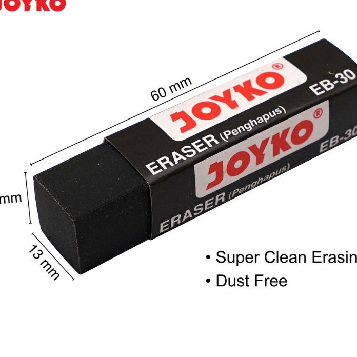 

KP8 Penghapus Joyko Tanggung Hitam Eb3 1pak3pcs