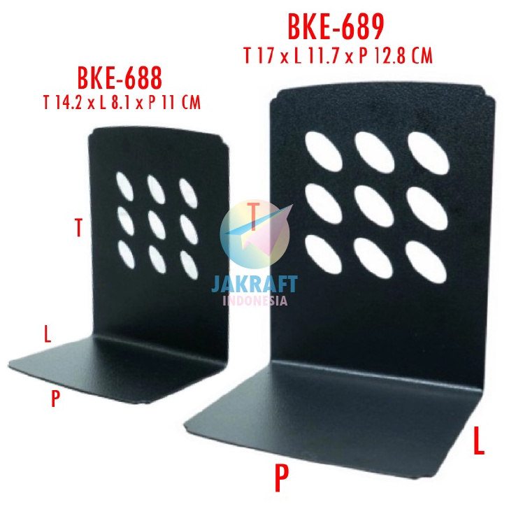 

PROMO AKHIR BULAN 1 Pcs Book End Besi Sedang BKE688 Besar BKE689 Stand Sandaran Pembatas Penahan Buku Hitam Black Tebal Kokoh