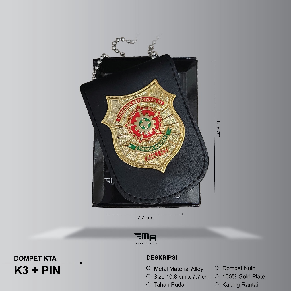 

ART W3S DOMPET KTA K3 PIN SET DOMPET KTA KESEHATAN PIN RANTAI