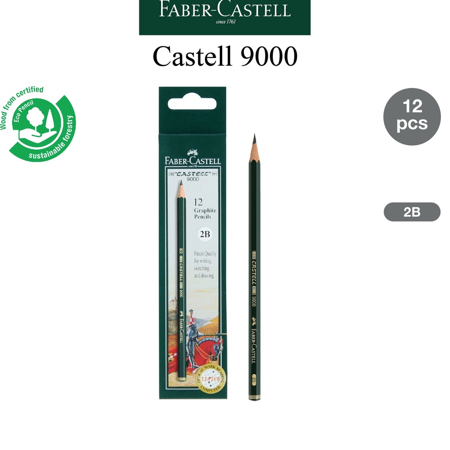 

Bonuskan Pensil Faber Castell 2B Castell 9 Untuk Ujian dan Menggambar Per BOX
