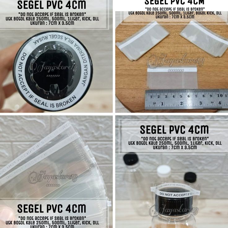 BIG SELLER SEGEL PLASTIK PVC 4CM BOTOL CANTIK 35ML KALE 25ML 5ML 1LITER diameter tutup botol 37CM 4C