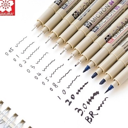 

KF7 Sakura Pma Micron Drawing Pen Tip 5 3 1 2 3 4 5 8 PN Brush Black Hitam Satuan