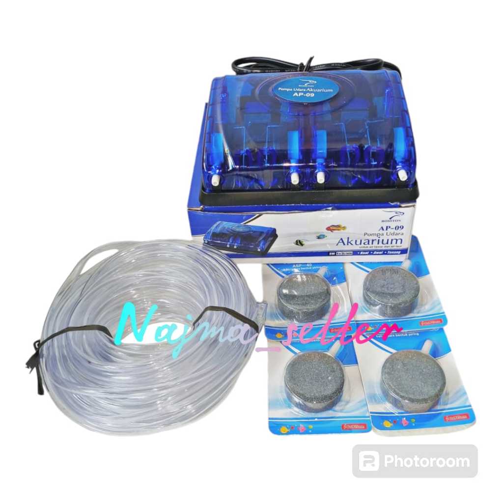 Paket Aerator 4 Lubang Rosston AP-09 ISTIMEWA. Aerator aquarium dan kolam ikan.