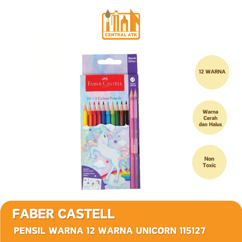 

COLOUR PENCIL / PENSIL WARNA FABER CASTELL 12 WARNA UNICORN 115127