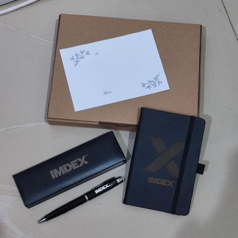 

Paket Hampers Notebook Custom Ukuran A6 dengan Pena Custom