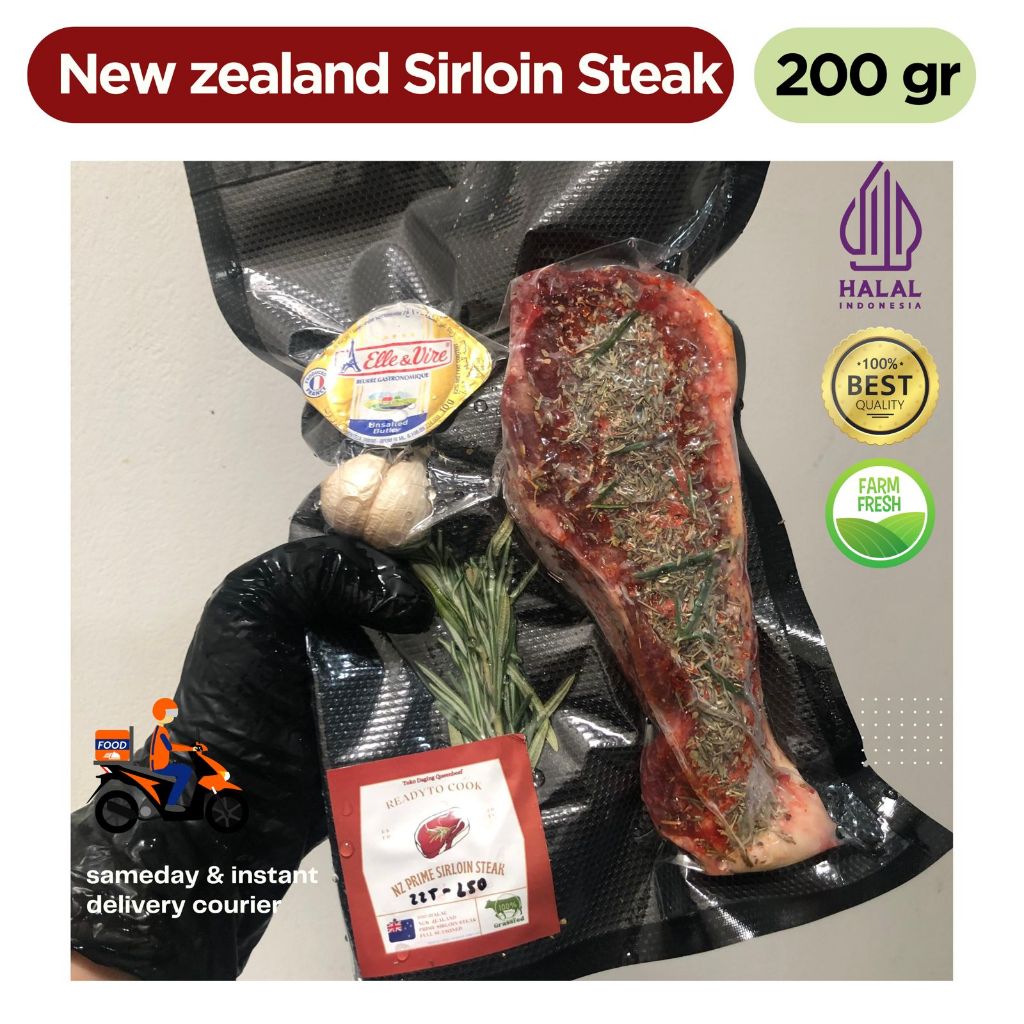 

Steak Siap Masak Sirloin Prime Cow New Zealand Grassfed 200 gr / Ready to cook steak