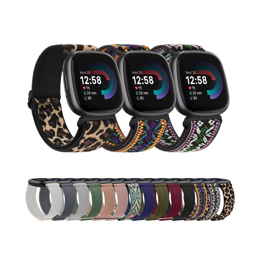 Elastic Nylon Watch Strap for Fitbit Sense Fitbit Sense 2 (Tali Jam Tangan)