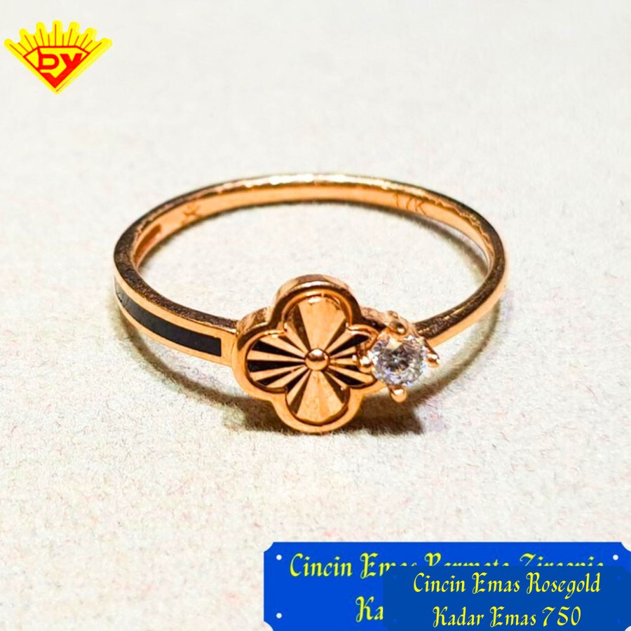 Cincin Emas Rosegold Kadar Emas 750