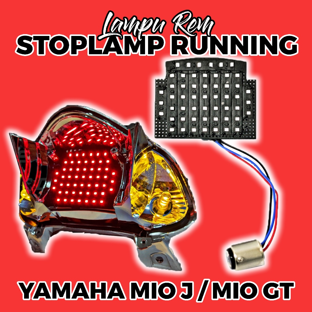 Lampu rem belakang  motor Yamaha MIO J / MIO GT tahun 2012 2014 lampu stoplamp ruinning 8 mode kedip