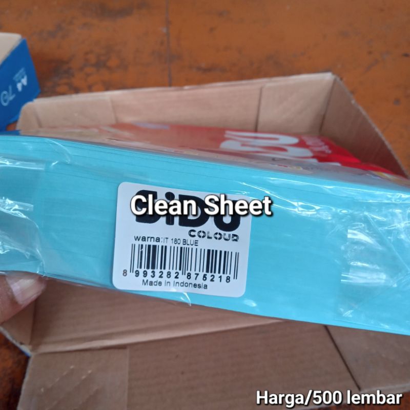 

kertas warna sidu A4 80 gram it 180 blue(Harga/1 rim,isi 500 lembar)