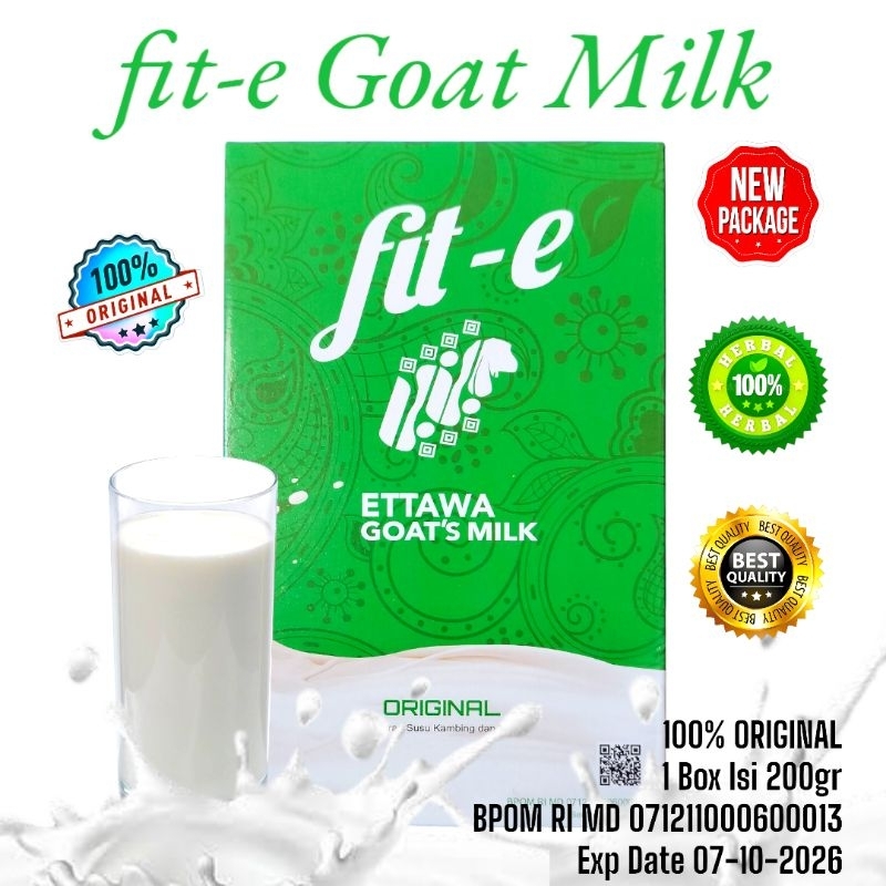 

FIT-E ETTAWA GOAT'S MILK 1 BOX ISI 200GR ORIGINAL SUSU KAMBING ETAWA