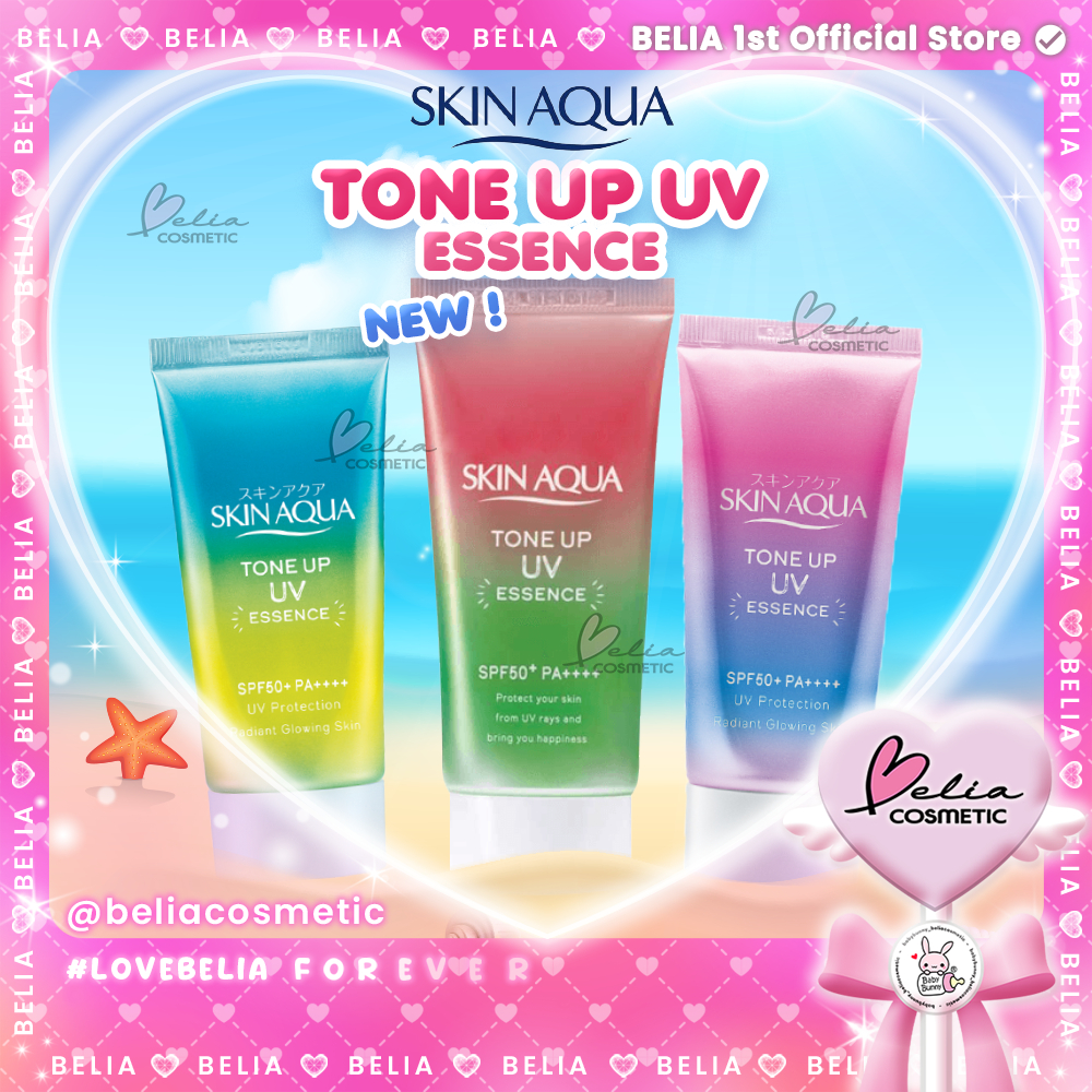 ❤ BELIA ❤ SKIN AQUA Tone Up UV Sunscreen Essence SPF 50+ PA++++ 40gr | Mint Green | Lavender