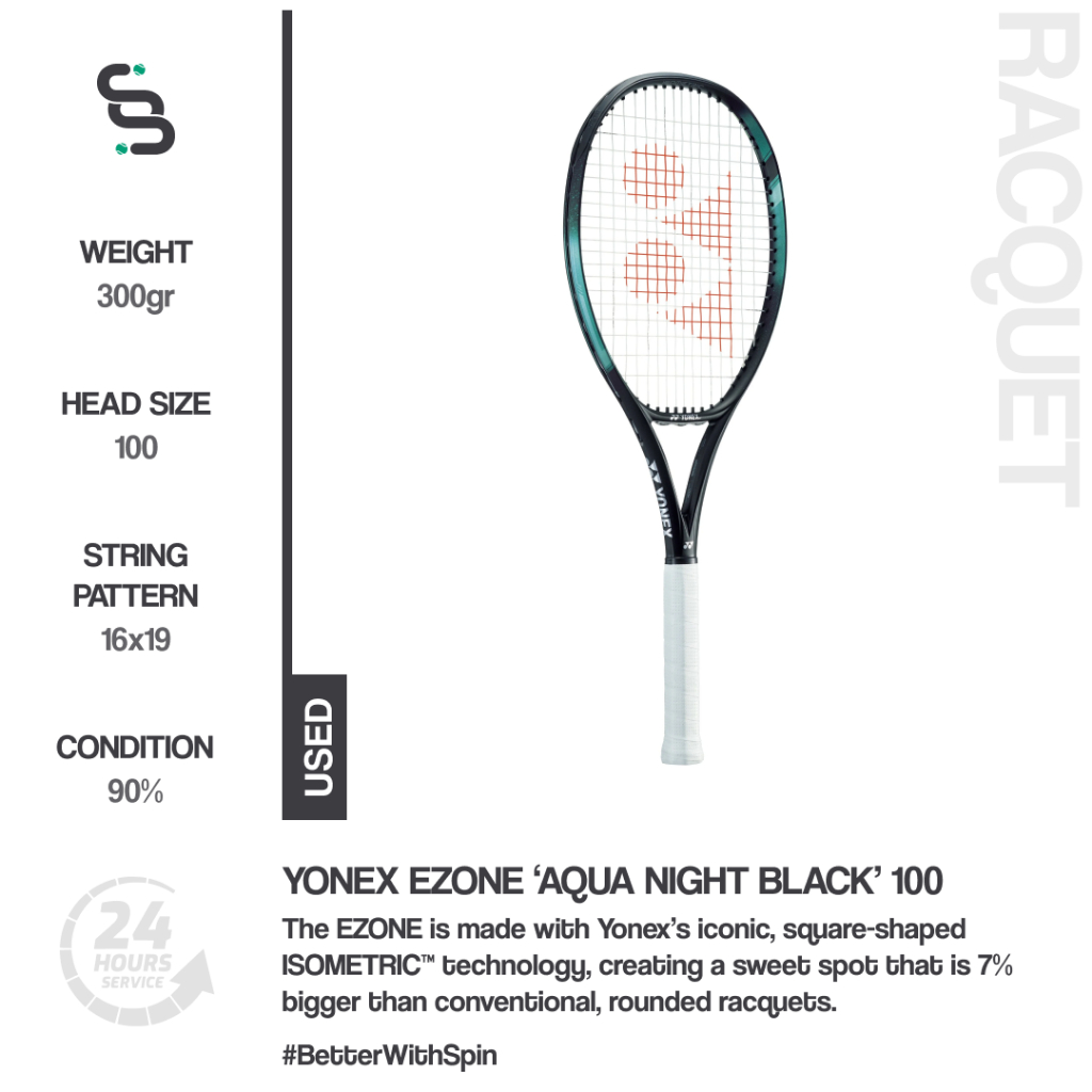 Raket Tenis Bekas Yonex Ezone Aqua Night Black