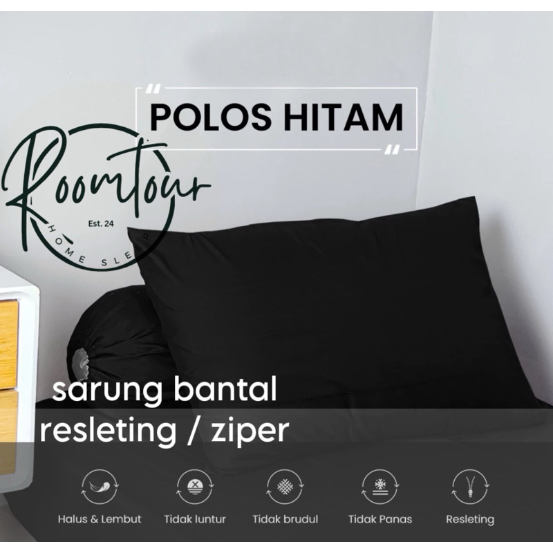 sarung bantal polos ( resleting ) / sarung bantal polos / sarung bantal polos resleting / zipper