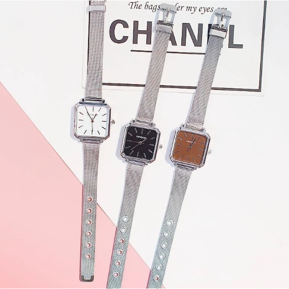 JAM TANGAN WANITA ANALOG CASUAL CANDYCAT SEGI RANTAI PASIR MURAH FASHION COUPLE PRIA