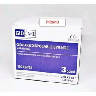 Spuite 3cc / Spet 3ml/ Gidcare Box 100pc / Syringe Promo Murah