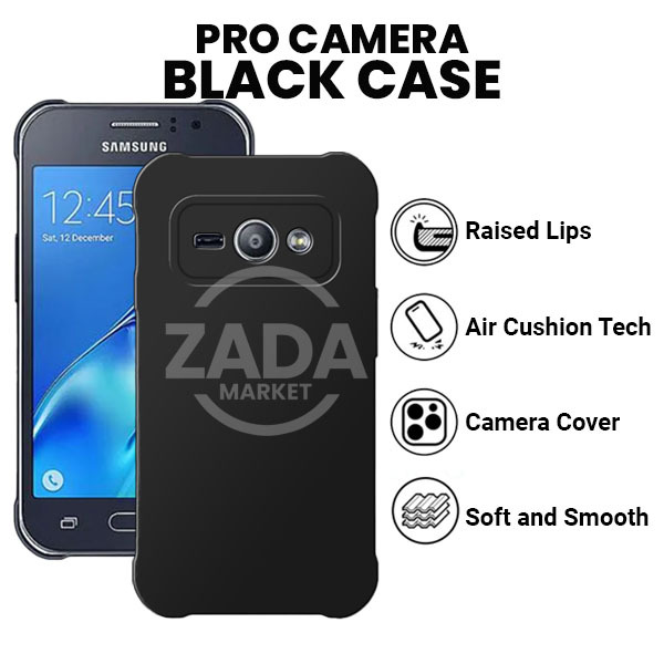 ZADA Black Case Samsung Galaxy J1 ACE Softcase Pro Camera Protection Warna Hitam Soft Doff Mate Blac